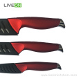 Black 3pcs Ceramic Knife Set With Sheaths